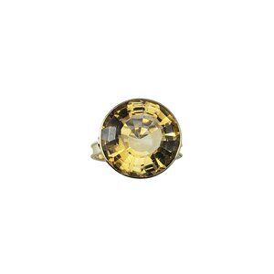 14K Yellow Gold Citrine Cathedral Solitaire Ring Size 8.25 JAGi Certified #22684